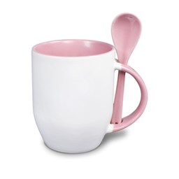 Toon details voor Subli Spoon Mug Roze - beker 330 ml. + lepel Afbeelding van Subli Spoon Mug Roze - beker 330 ml. + lepel